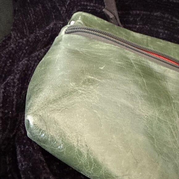 TANO leather handbag | shoulder strap, medium size U2k Green Brown Purse - Picture 6 of 8